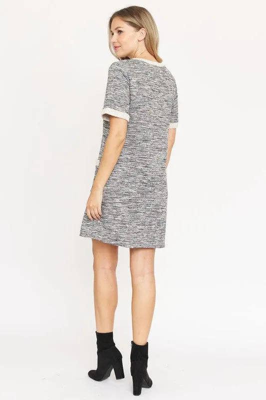 Plus Preppy Tweed Shift Dress