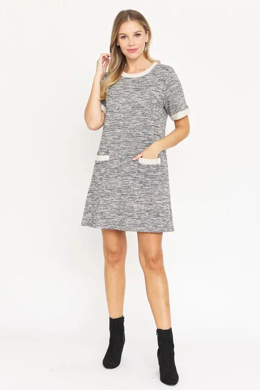 Plus Preppy Tweed Shift Dress