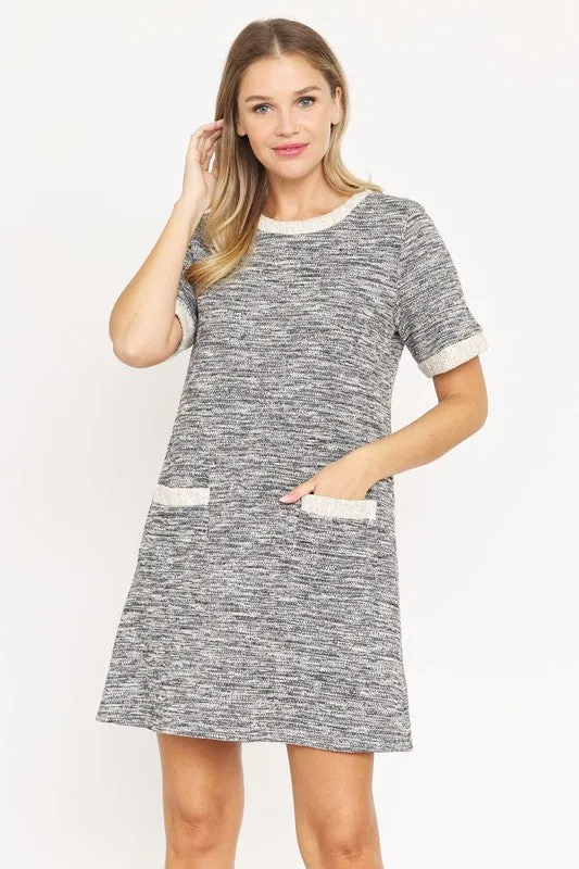 Plus Preppy Tweed Shift Dress