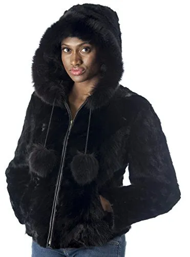 REED Women's Genuine Mink Fur Bomber Jacket -100% Real Fur - Imported