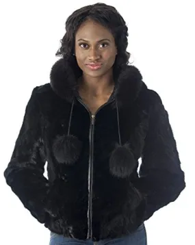 REED Women's Genuine Mink Fur Bomber Jacket -100% Real Fur - Imported