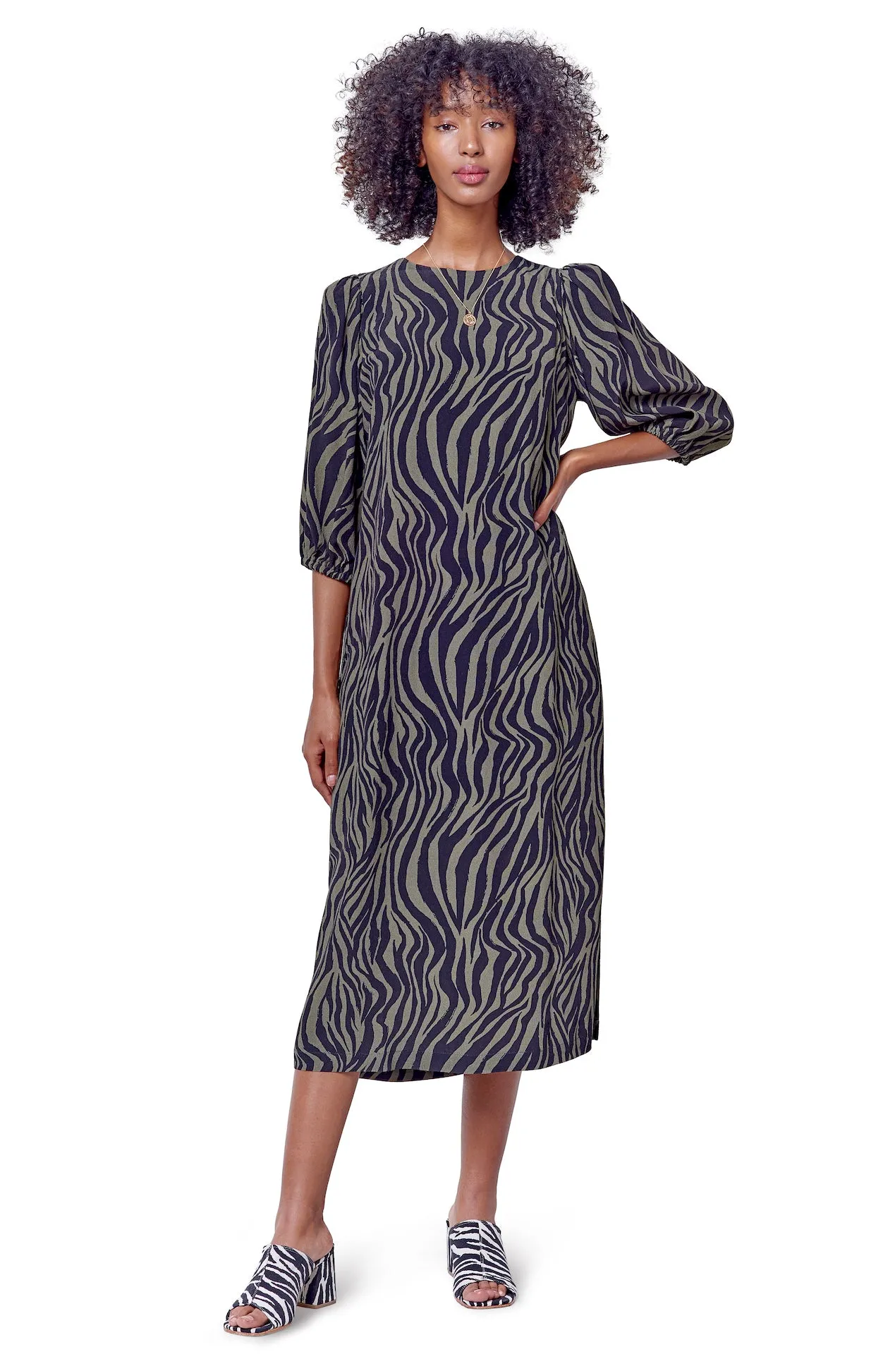 ROMMI Puff Shift Dress - Zebra