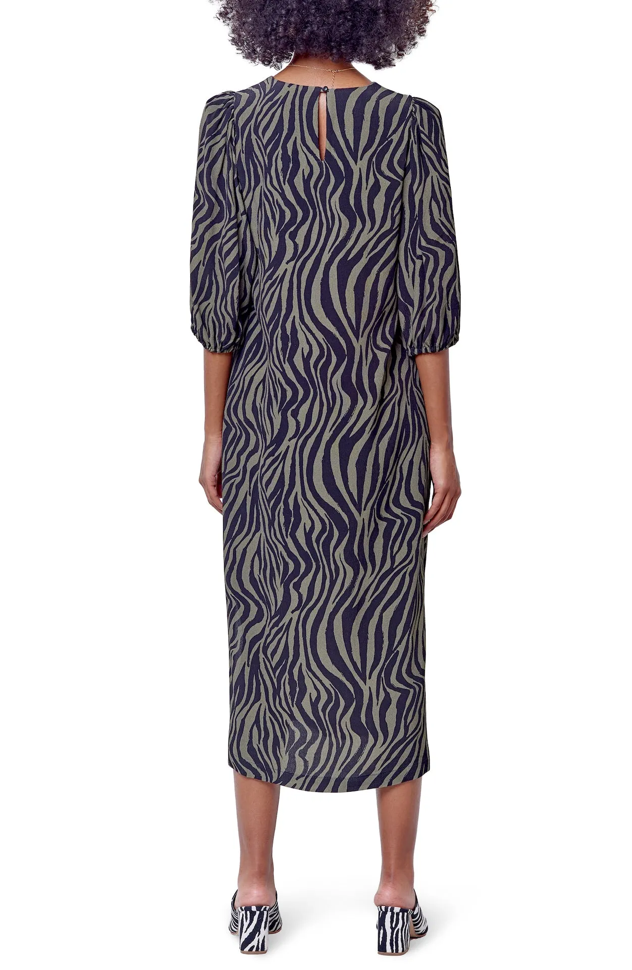 ROMMI Puff Shift Dress - Zebra