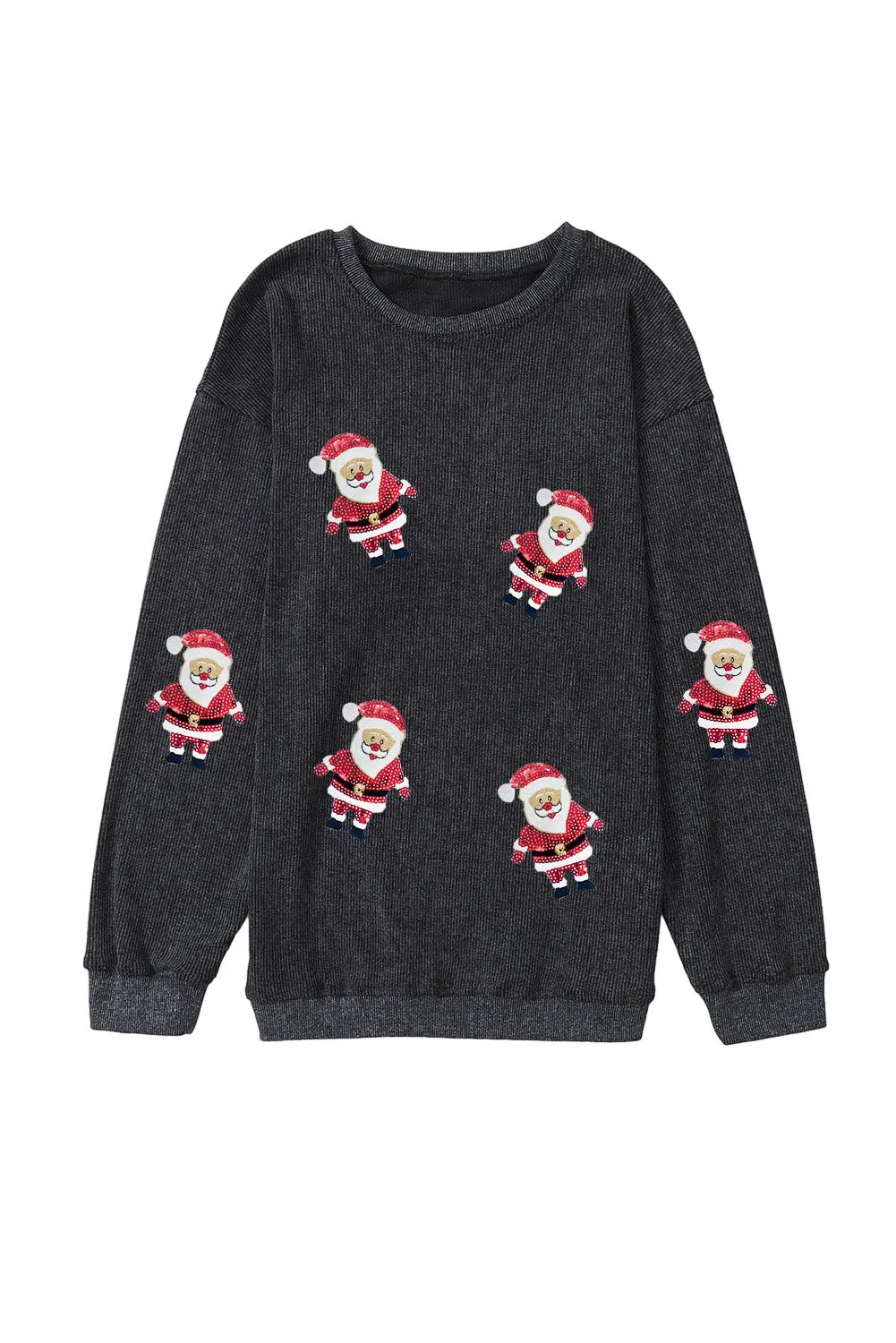 Sequined Santa Claus Graphic Sweatshirt