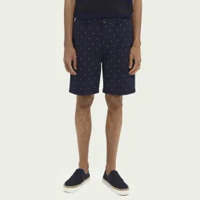 Stuart Twill Chino Short Print (Navy Print)