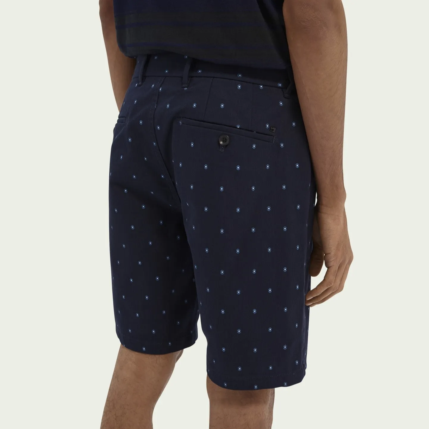 Stuart Twill Chino Short Print (Navy Print)