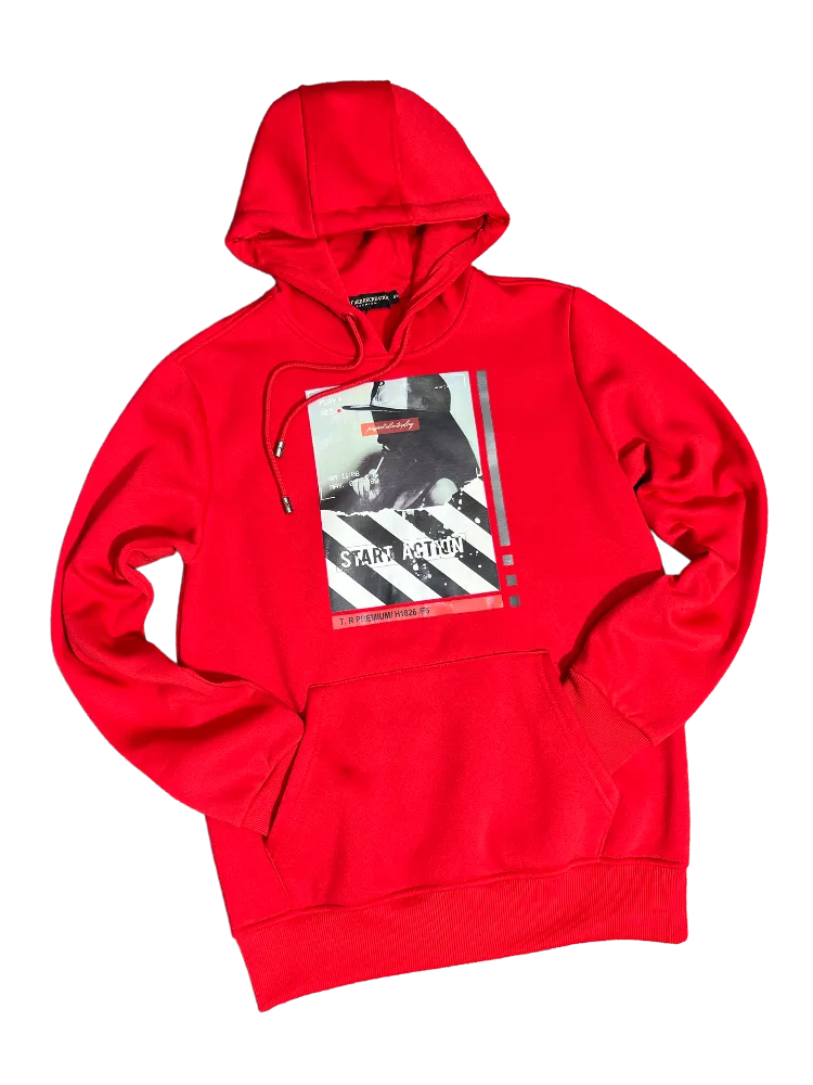 Tailored Recreation Red Men's Graphic Hoodies Regular-Fit