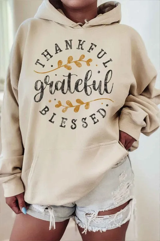 THANKFUL GRATEFUL BLESSED GRAPHIC HOODIE