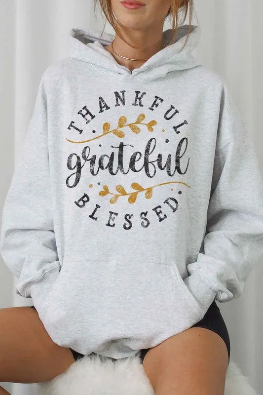 THANKFUL GRATEFUL BLESSED GRAPHIC HOODIE