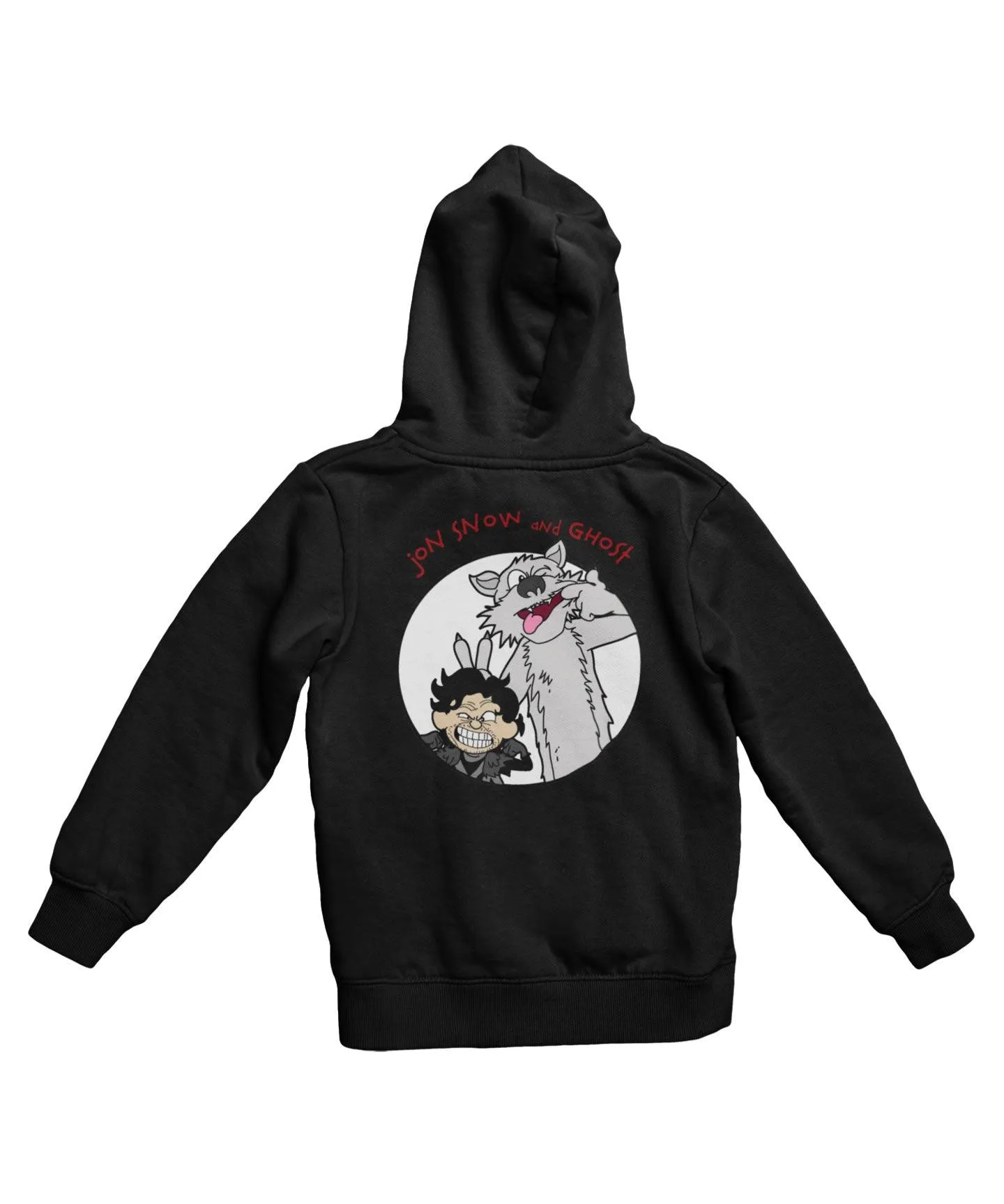 Top Notchy Jon Snow and Ghost Back Printed Hoodie