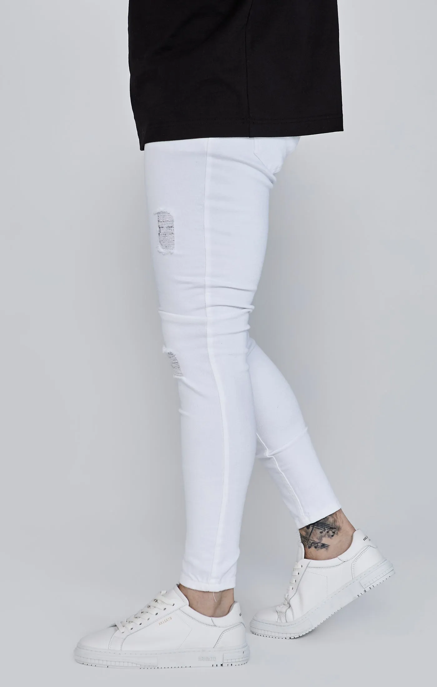 White Distressed Skinny Jeans