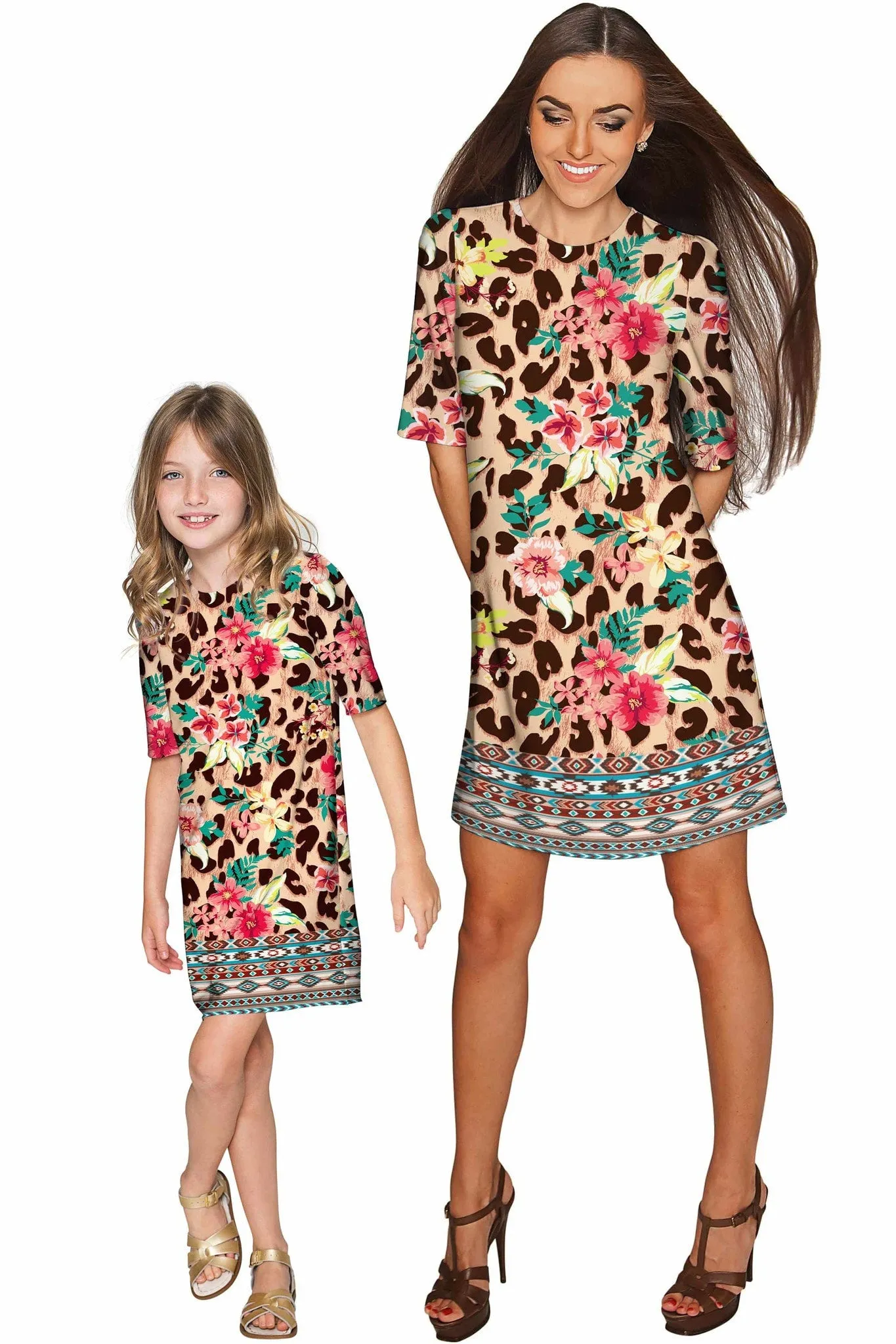 Wild & Free Grace Leopard Print Fall Chic Shift Dress - Girls