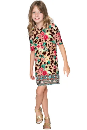 Wild & Free Grace Leopard Print Fall Chic Shift Dress - Girls